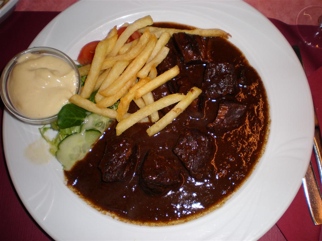 Carbonnade  la flamande avec des frites